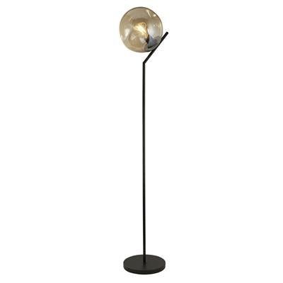 Searchlight 22122-1BK Punch Floor Lamp - Black Metal & Champagne Punched Glass