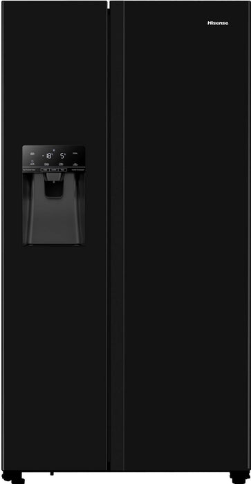 Hisense RS694N4TBF 91cm Frost Free American Style Fridge Freezer - Black