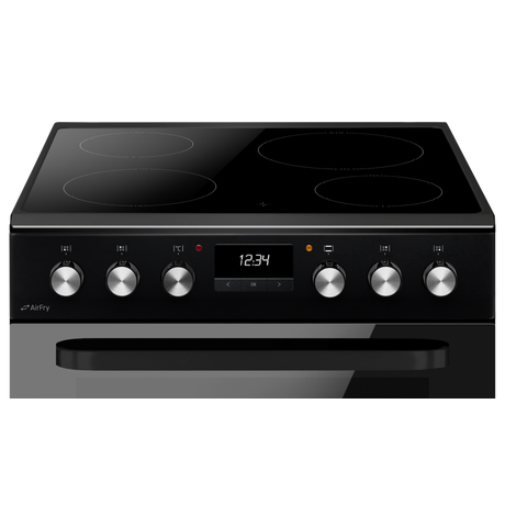 CDA CFC631BL 60cm Double Oven Electric Cooker with Ceramic Hob - Black