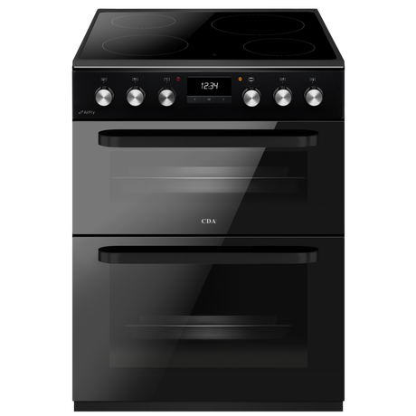 CDA CFC631BL 60cm Double Oven Electric Cooker with Ceramic Hob - Black