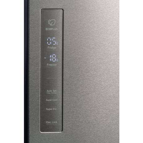 Haier HCR59F19ENMM 90.8cm Freestanding American Fridge Freezer - Platinum Inox