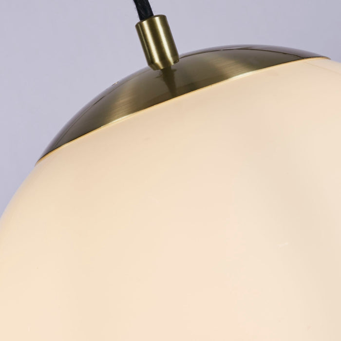 Searchlight  6077SB Atom II Pendant - Satin Brass & Opal Glass