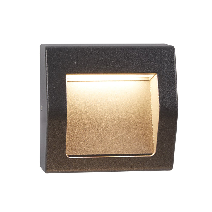 Searchlight  0221GY Ankle Outdoor Wall Light - Dark Grey Metal & Frosted Glass