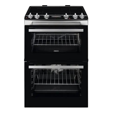 Zanussi ZCI66288XA 60cm Induction Double Oven Cooker - Stainless Steel