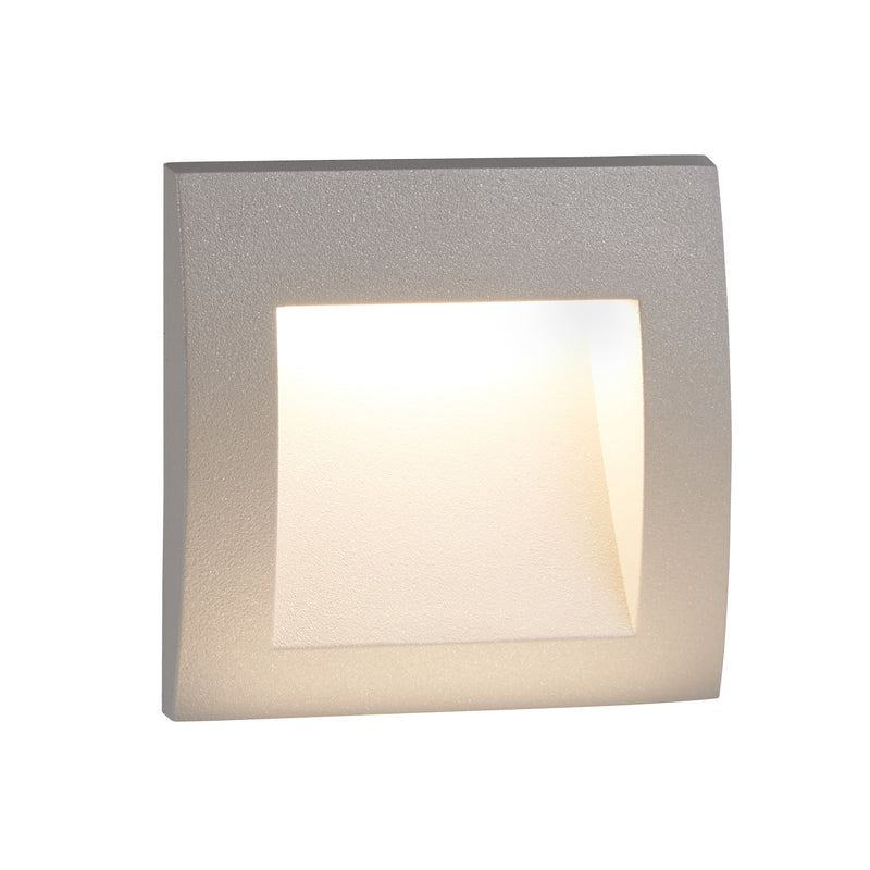 Searchlight  0661GY Ankle Outdoor Wall Light - Grey Aluminium & Frosted Glass