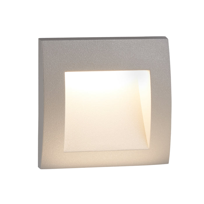 Searchlight 0661GY Ankle Outdoor Wall Light - Grey Aluminium & Frosted Glass