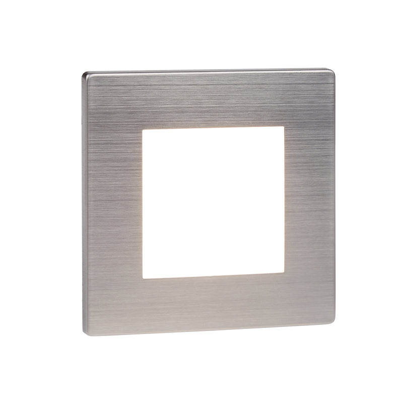 Searchlight  0761 Ankle Outdoor Wall Light- Satin Silver & White Polycarbonate