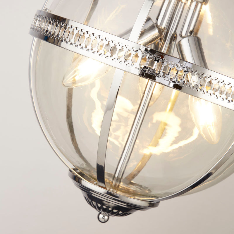 Searchlight  44213-3CC Coronet 3Lt Pendant - Chrome Metal & Glass - Bonus Superstore