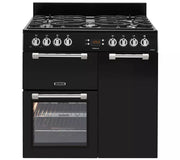 Leisure Cookmaster CK90G232K 90cm Gas Range Cooker with Electric Fan Oven - Black - A+/A Rated - Bonus Superstore