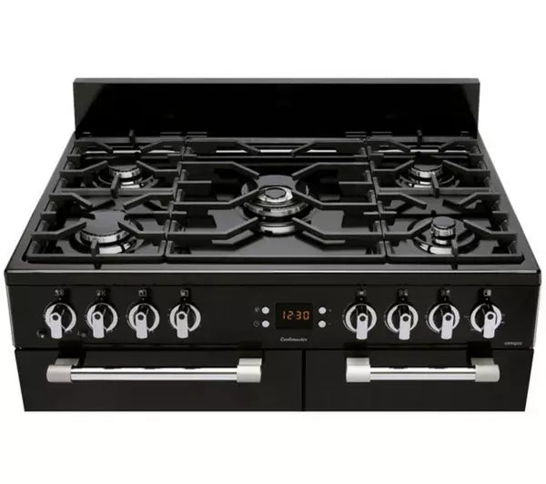 Leisure Cookmaster CK90G232K 90cm Gas Range Cooker with Electric Fan Oven - Black - A+/A Rated - Bonus Superstore