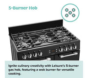 Leisure Cookmaster CK90G232K 90cm Gas Range Cooker with Electric Fan Oven - Black - A+/A Rated - Bonus Superstore