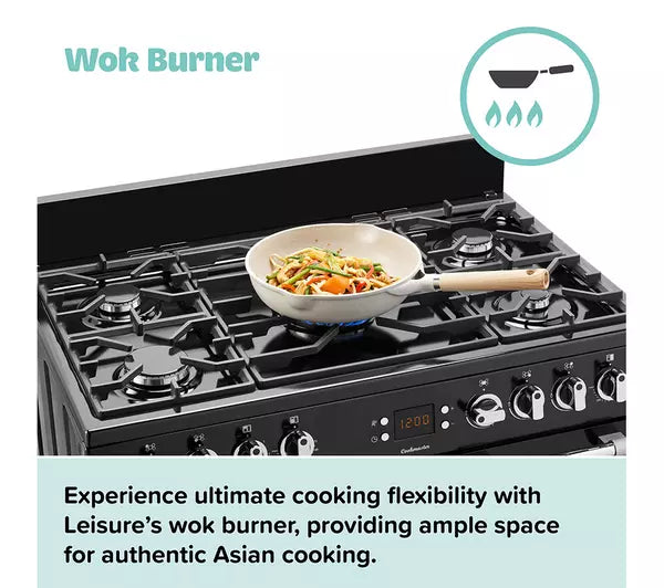 Leisure Cookmaster CK90G232K 90cm Gas Range Cooker with Electric Fan Oven - Black - A+/A Rated - Bonus Superstore