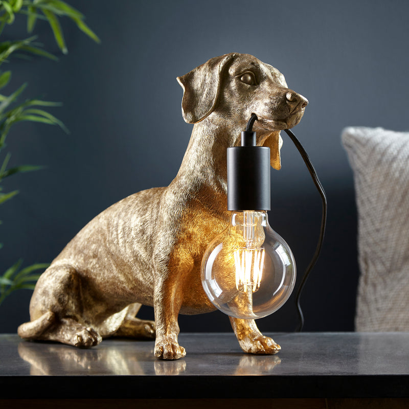 Endon Dachshund Table - Vintage Gold - 101187