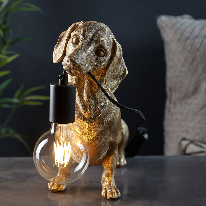 Endon Dachshund Table - Vintage Gold - 101187