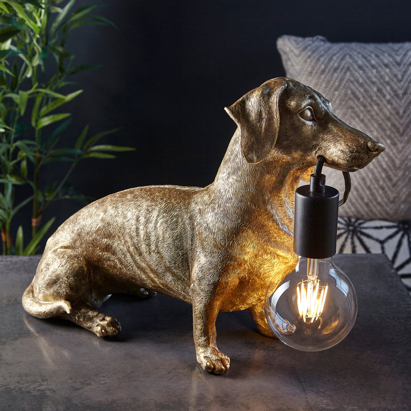 Endon Dachshund Table - Vintage Gold - 101187