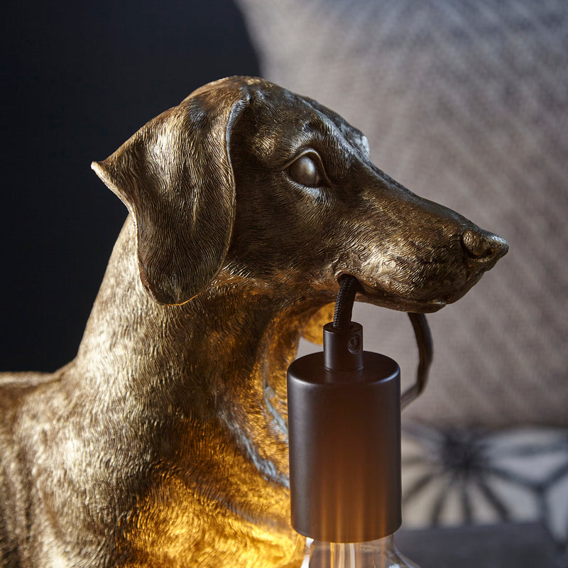 Endon Dachshund Table - Vintage Gold - 101187