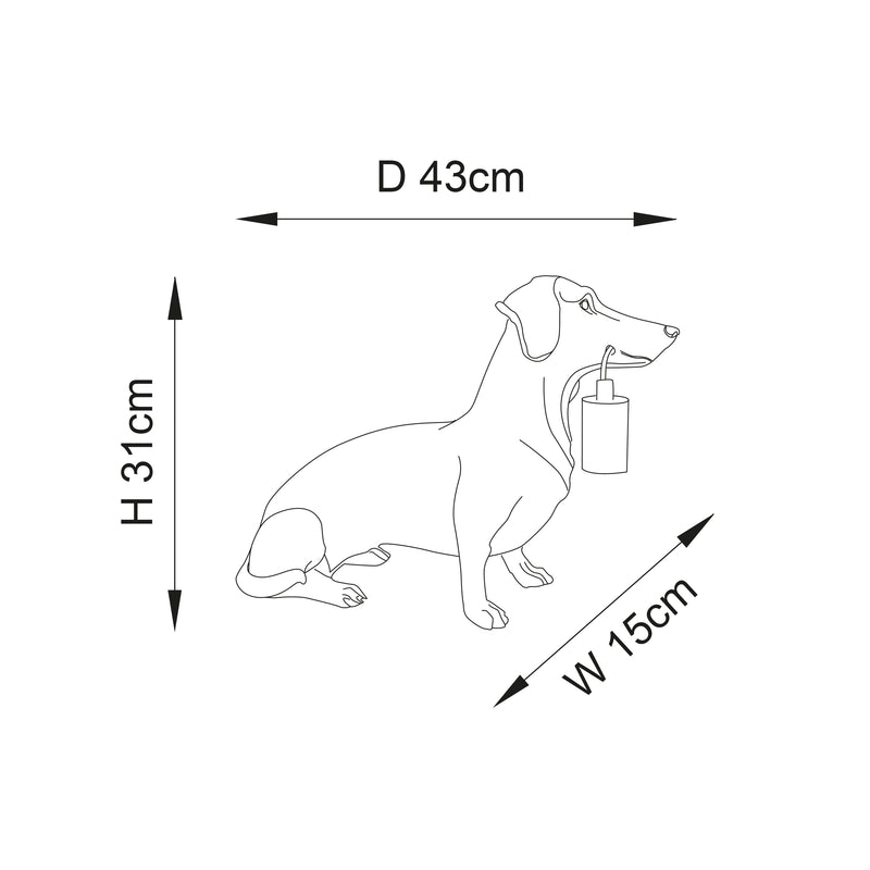 Endon Dachshund Table - Vintage Gold - 101187