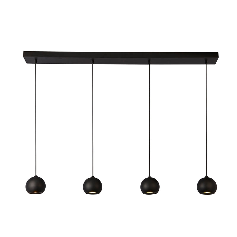 Searchlight  1014-4BK Eindhoven  4Lt Bar Pendant - Sand Black Metal