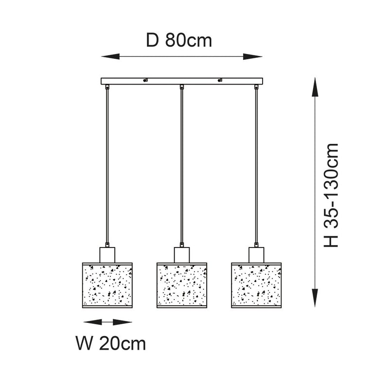 Endon Durban 3lt Linear Pendant - 101681