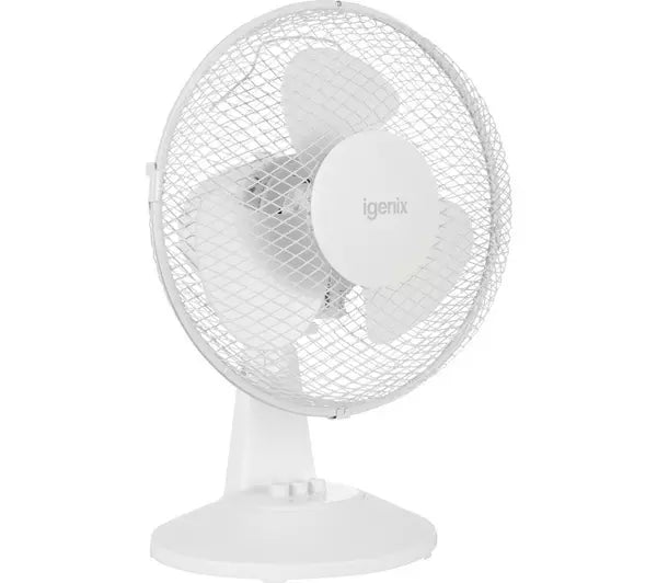 IGENIX DF9010 Portable 9" Desk Fan - White - Bonus Superstore
