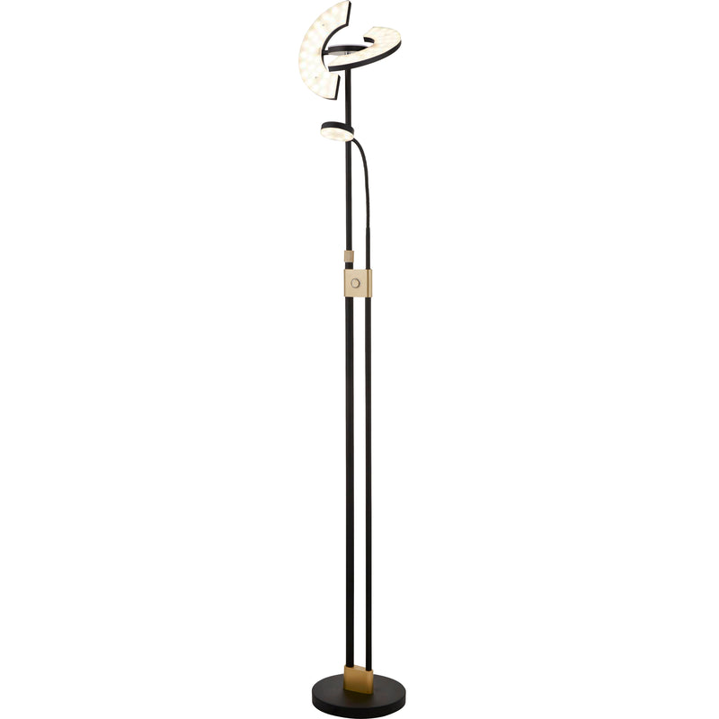Searchlight  1024MBSB Gio Floor Lamp - Black & Satin Brass Metal