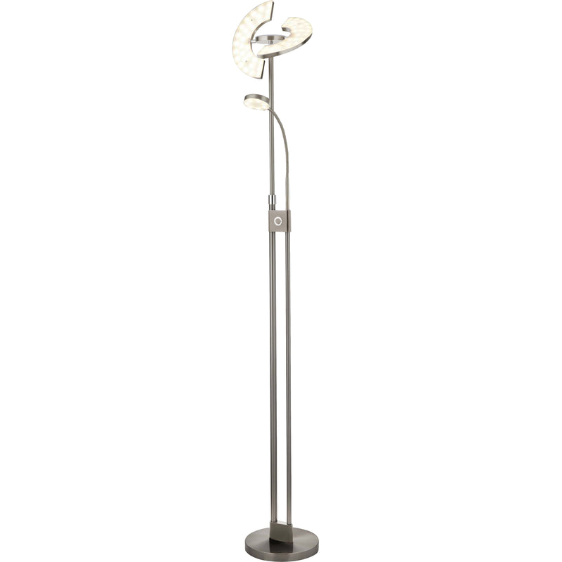Searchlight  1024SNCC Gio Floor Lamp - Satin Nickel & Chrome Metal