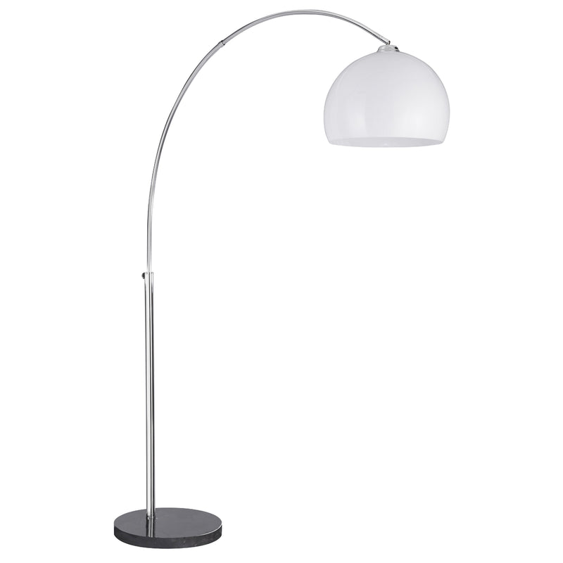 Searchlight  1037CC Arcs Floor Lamp - Chrome, Black Marble Base & White Shade
