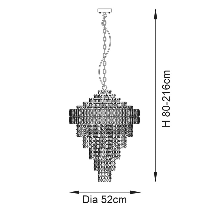 Endon 104295 Beatrice 7lt Tiered Pendant - Chrome