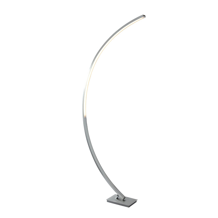 Searchlight  1070SS Colton LED Curved Floor Lamp - Satin Silver & Opal