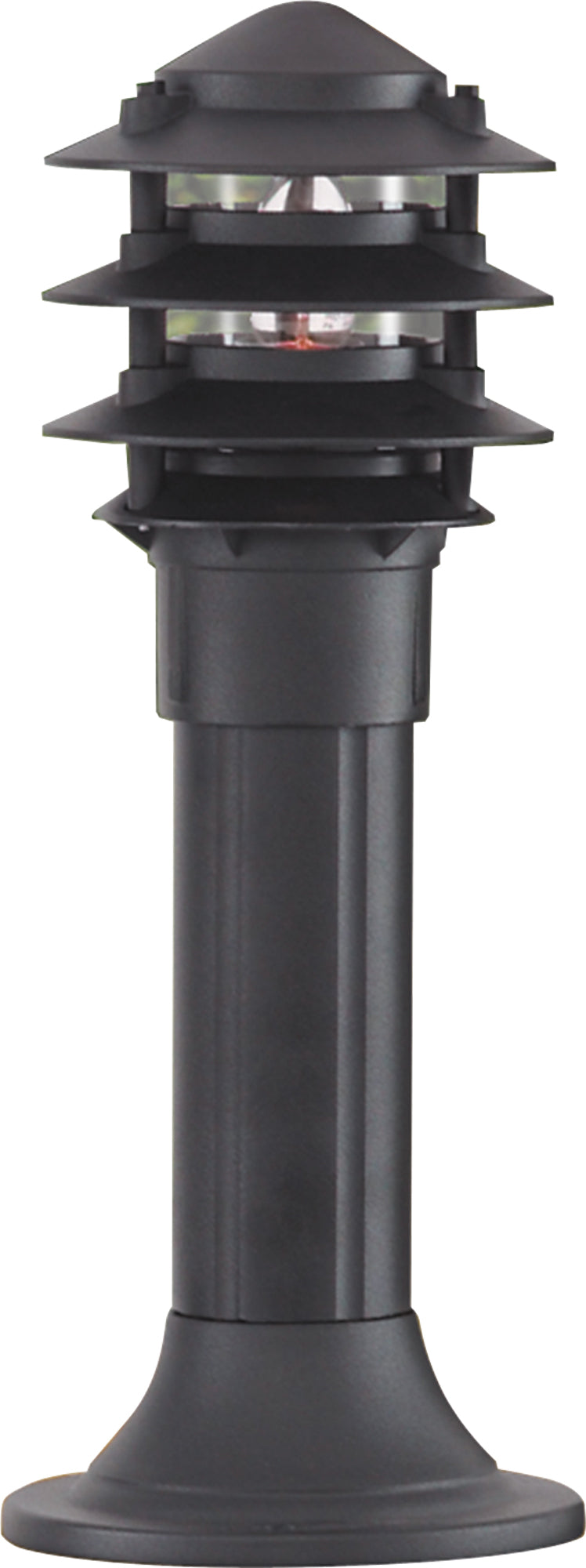 Searchlight  1075-450 Bollards  Outdoor Post - Black Metal & Clear Glass
