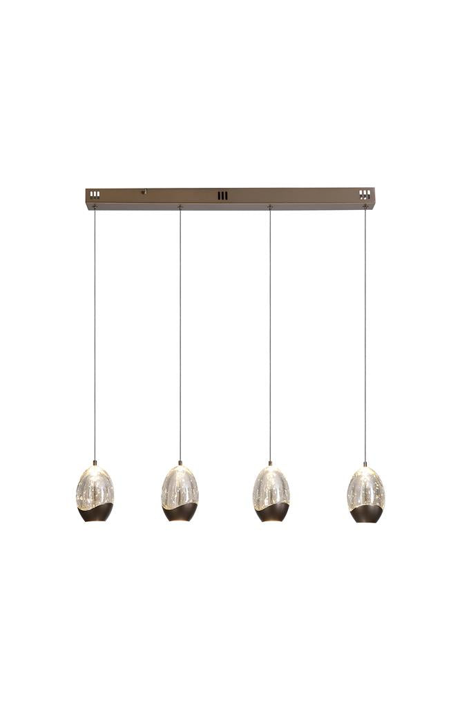 Searchlight 11140-4LT Seeds 4Lt Bar Pendant, Latte Metal with Champagne Glass