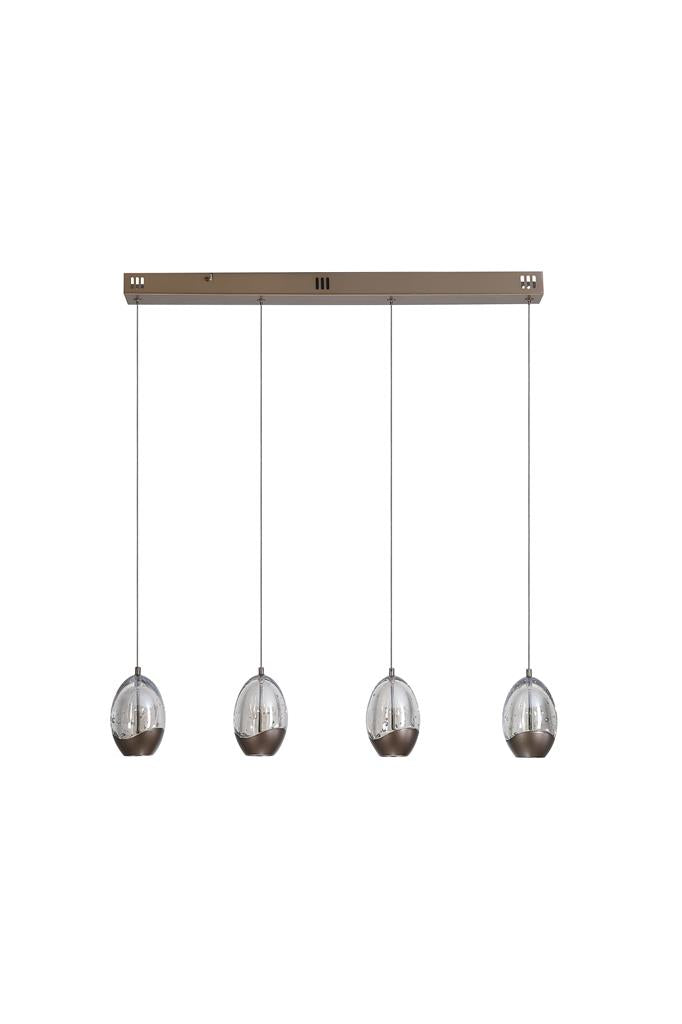 Searchlight 11140-4LT Seeds 4Lt Bar Pendant, Latte Metal with Champagne Glass