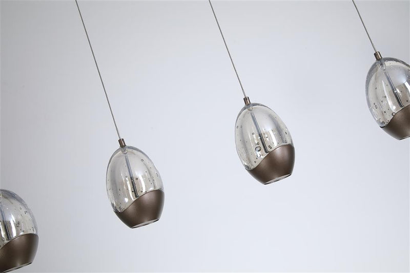 Searchlight 11140-4LT Seeds 4Lt Bar Pendant, Latte Metal with Champagne Glass