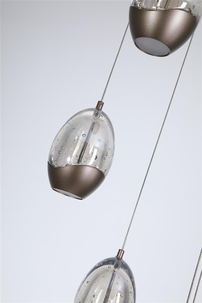 Searchlight 11141-5LT Seeds 5Lt Multi Drop Pendant, Latte Metal with Champagne