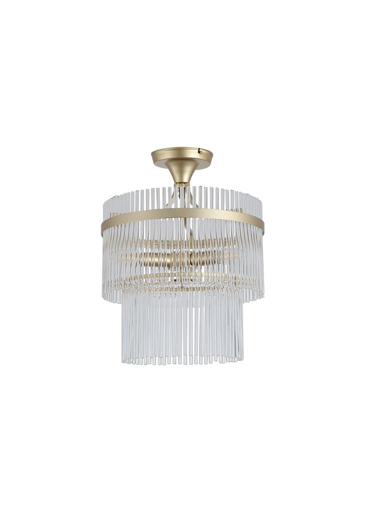 Searchlight 11300-3GO Lara 3Lt Semi Flush - Gold