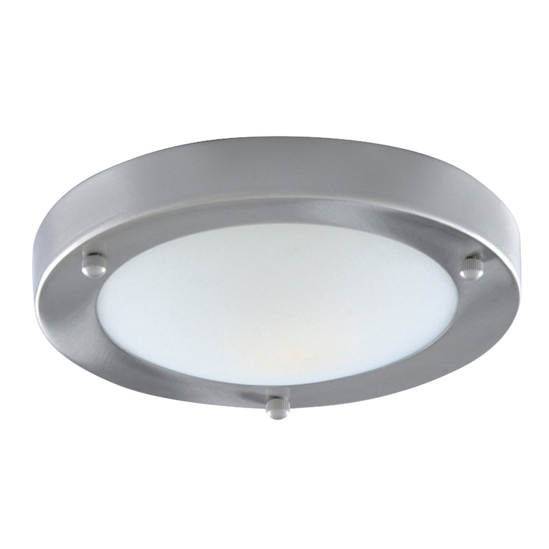 Searchlight  1131-31SS Dublin Bathroom Flush - Satin Silver & Acid Glass