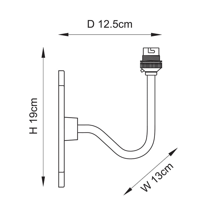 Endon 113588 Anvil Swan Wall Fitting