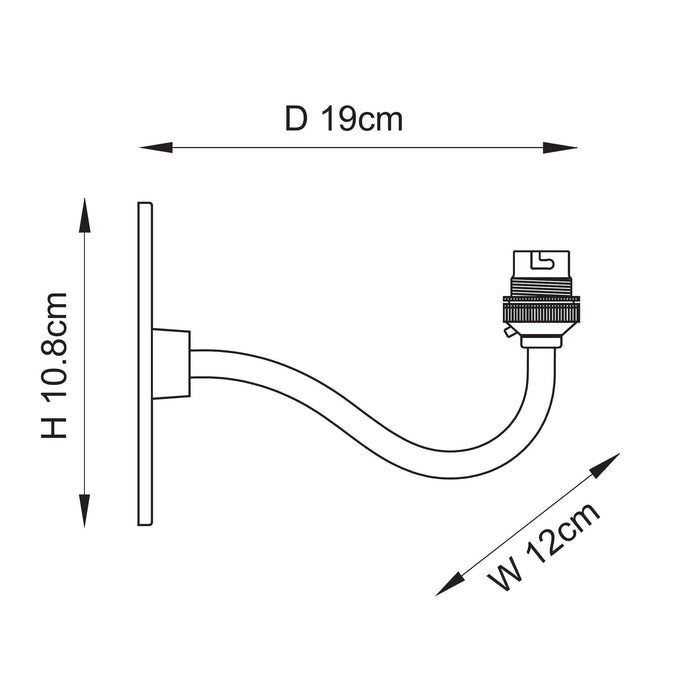 Endon 113593 Ripple Curve Wall Fitting