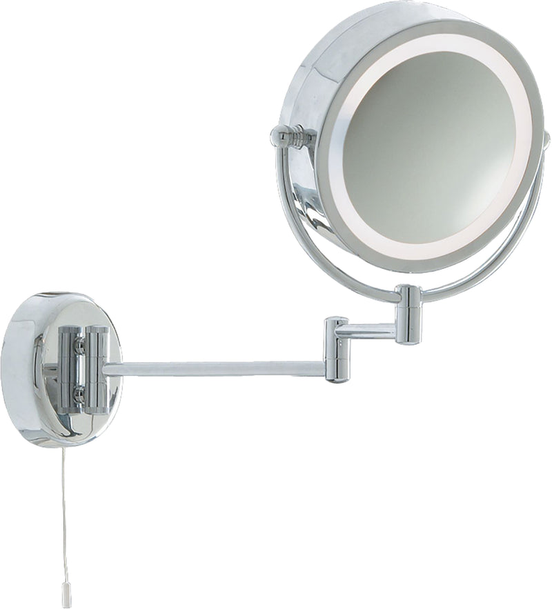 Searchlight  11824 Illuminating Bathroom Mirror With Swing Arm  -  Chrome, IP44