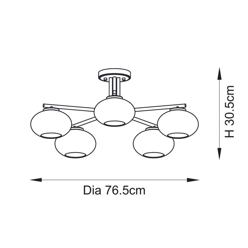 Endon 118508 Jacob 5lt Semi Flush