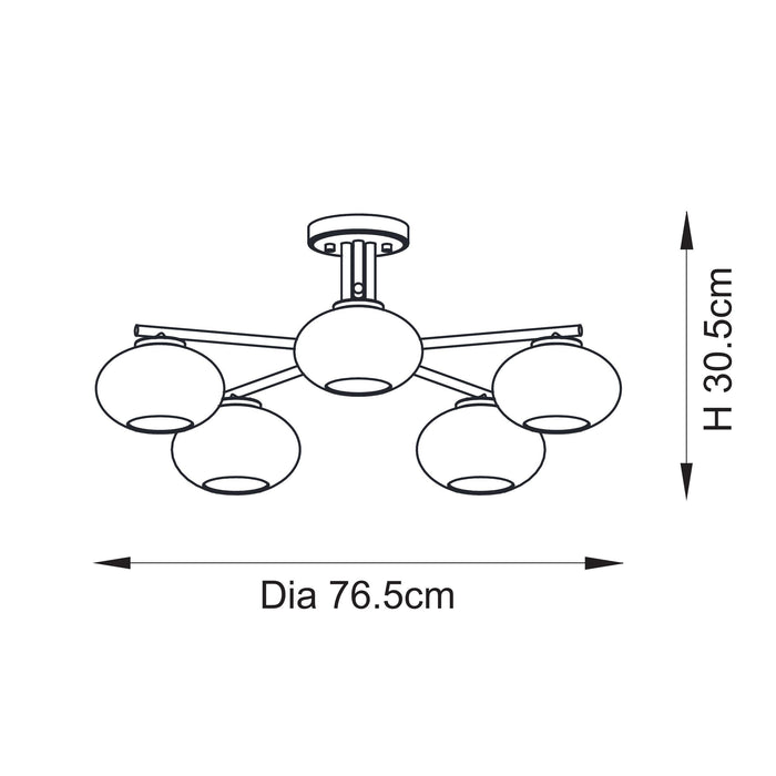 Endon 118508 Jacob 5lt Semi Flush