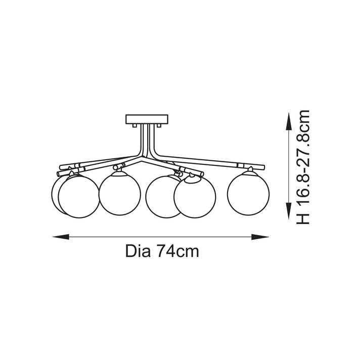 Endon 118651 Aaron 6lt Semi flush
