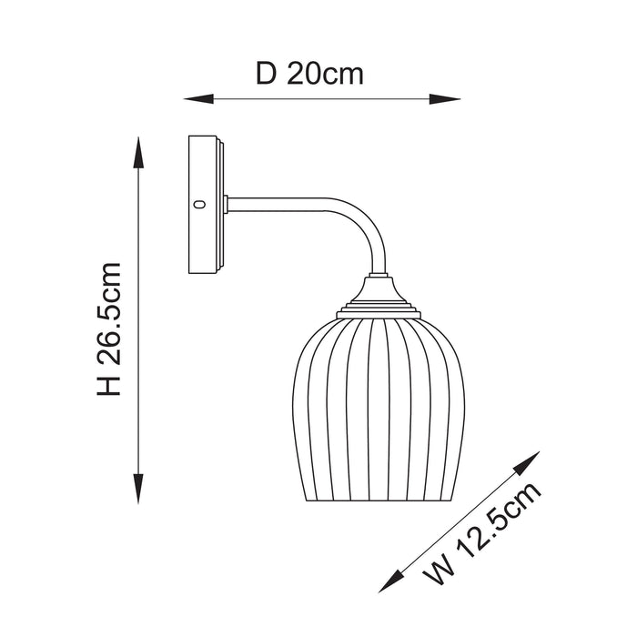 Endon 120627 Ashcroft Ribbed Wall