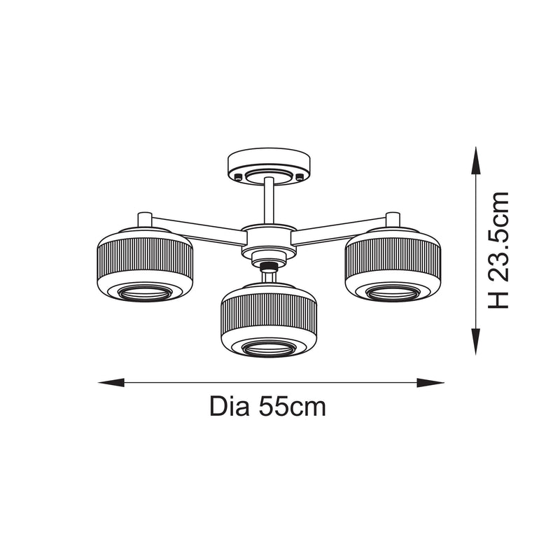 Endon 120634 Stamford 3lt Semi Flush