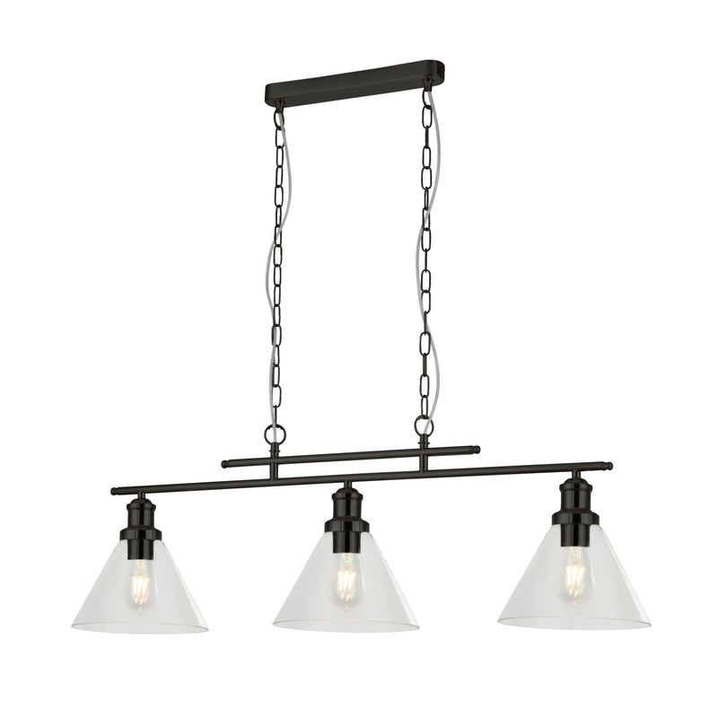 Searchlight 1277-3BK Pyramid 3 Light Pendant Matt Black
