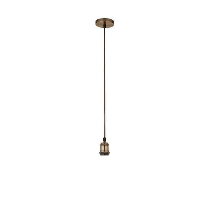 Searchlight  7461AB Antique Brass 1Lt Cable Suspension - 1.5m Brown Cable