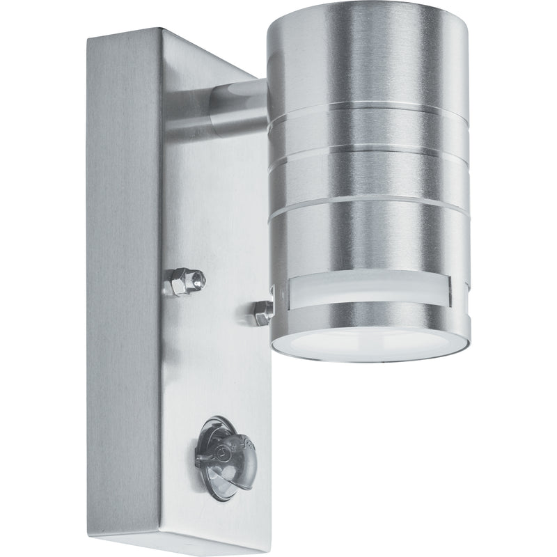 Searchlight  1318-1-LED Metro Outdoor Wall Light with PIR - Stainless Steel & Glass