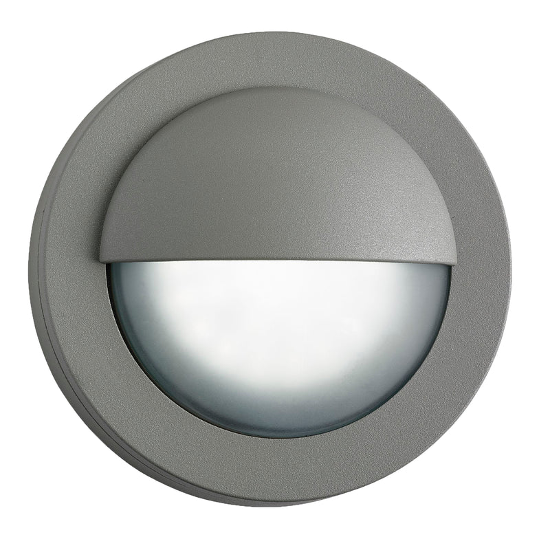 Searchlight  1402GY Bangor Outdoor Wall Light- Grey Metal & Polycarbonate