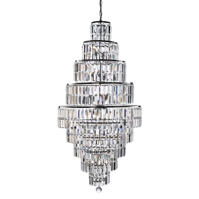 Searchlight  1500CC Empire  13Lt Chandelier  - Chrome Metal & Clear Crystal