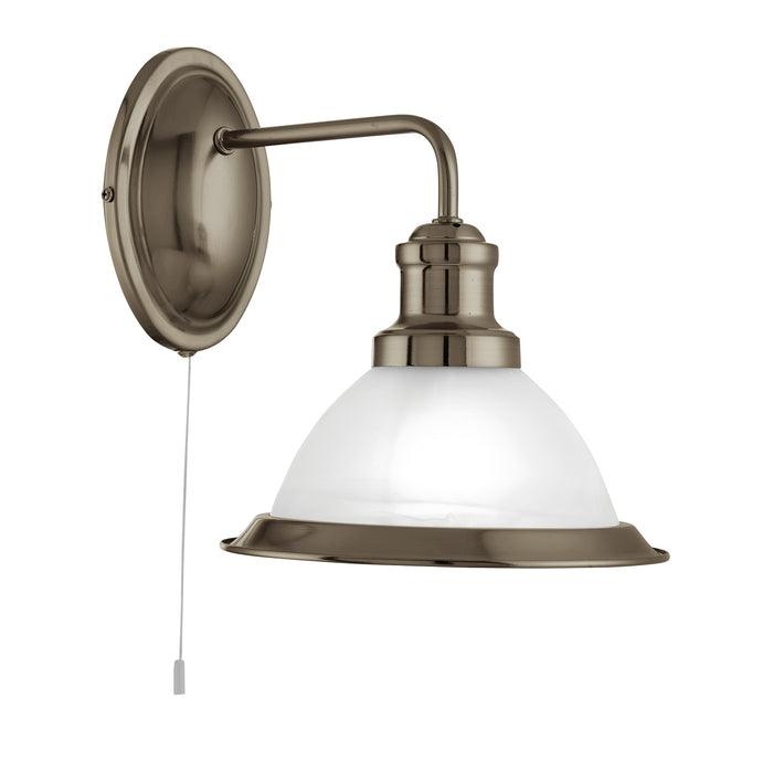 Searchlight 1481AB Bistro Wall Light - Antique Brass & Glass